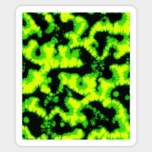 Neon Green and Black Tie Dye Pattern Sticker